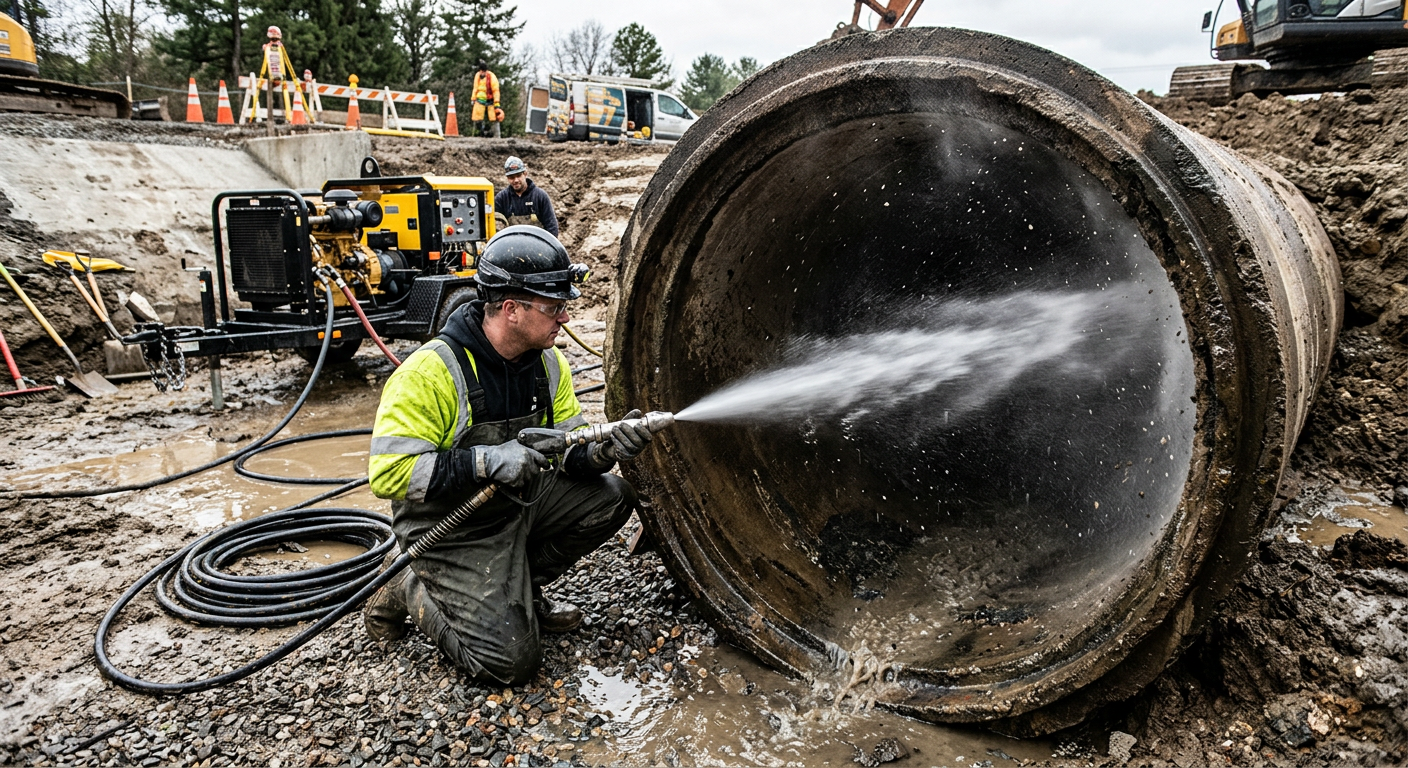 Hydrocurage haute pression pour débouchage de canalisation à Courbevoie 92
